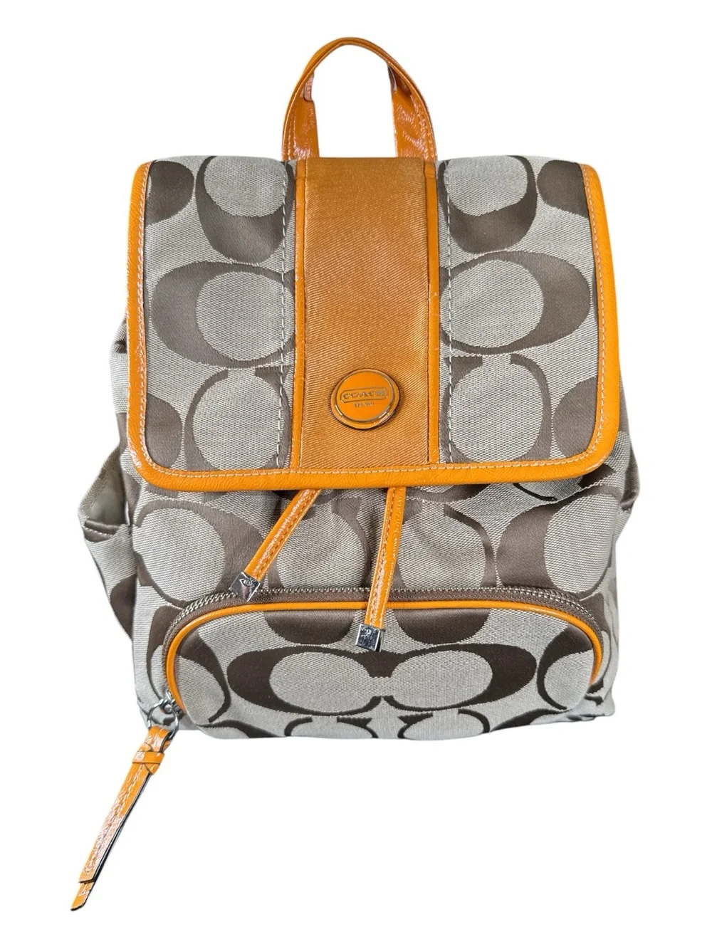 COACH Signature Stripe Canvas Backpack